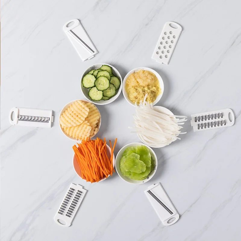 Multifunctional 9-in-1 Vegetable Chopper, Carrot and Potato Manual Shredding and Slicing Machine, Radish Chopper, Kitchen Tool Peaceful Pleasures Health and Wellness