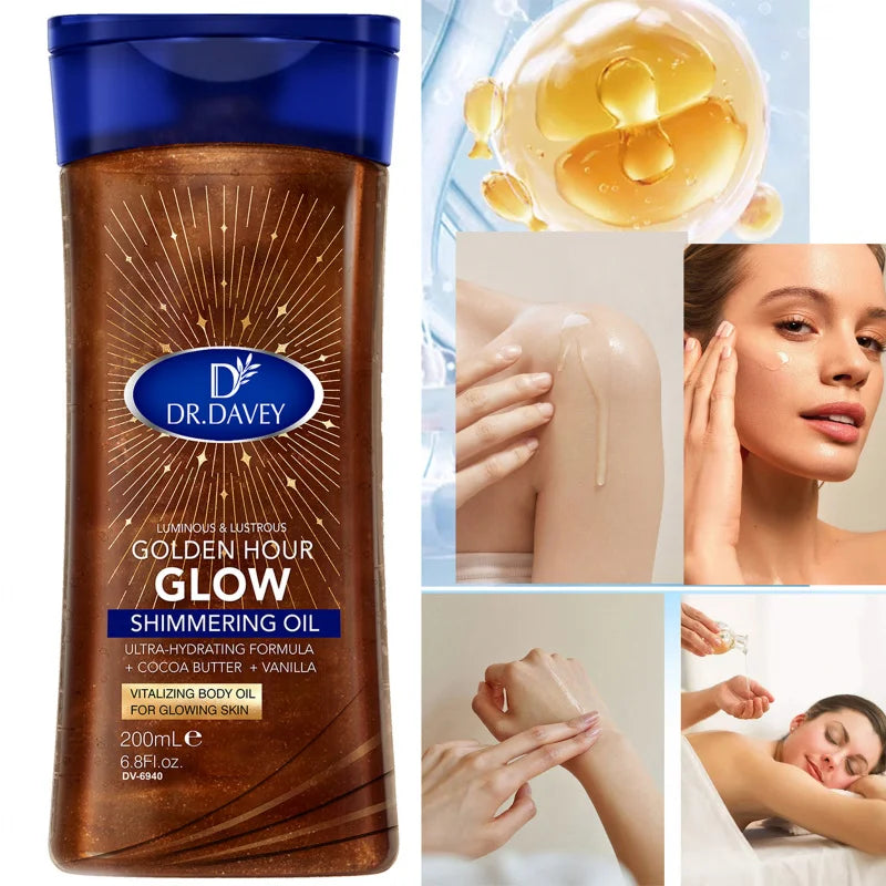 200ML DR.DAVEY SHIMMERING OIL Body Essential Oil Skin Care Oil Moisturizing Care Suitable for Four Seasons Travel Portable Peaceful Pleasures Health and Wellness