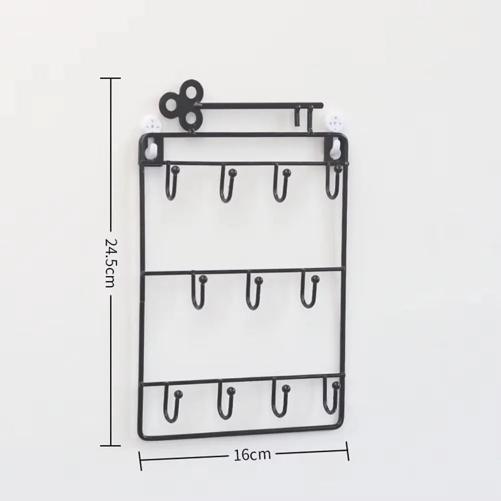 Iron 11 Key Hooks Modern Style Practical Jacket Hat Storage Rack Wall Mounted Storage Hook For Entryway Kitchen Office Decor Peaceful Pleasures Health and Wellness
