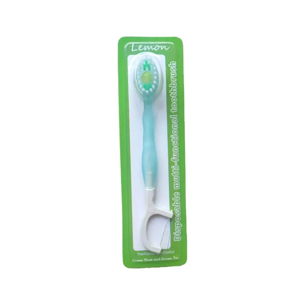 5 in 1 Bursting Bead Toothbrush Disposable Toothbrush with Toothpaste Tongue Scraper Flosses Kit refreshing Mint Bead Travel Peaceful Pleasures Health and Wellness E