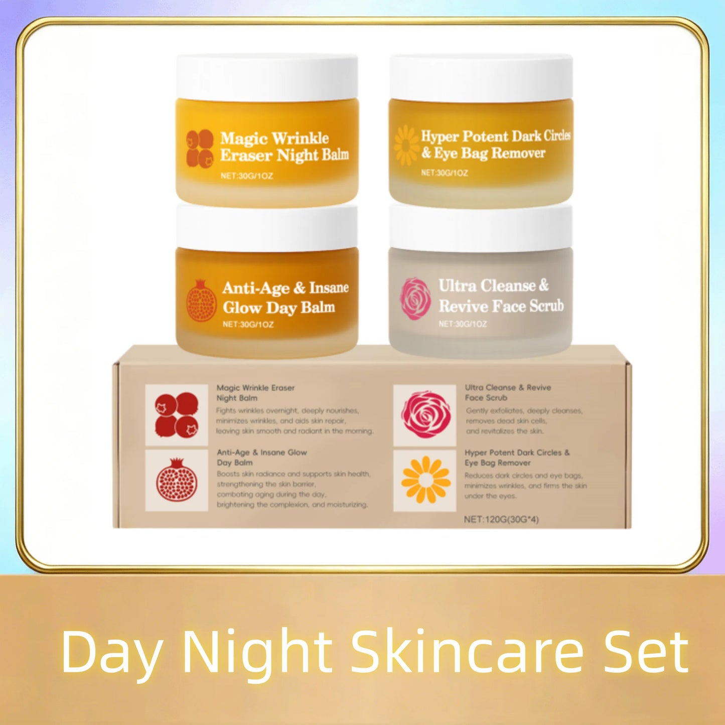 4-in-1 Day & Night Skincare Set | Hydrating & Brightening Combo