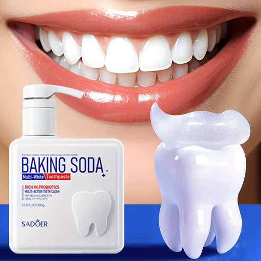 Cleansing Baking Soda Probiotic Pump Toothpaste, Deep Cleaning Teeth, Whitening And Brightening Toothpaste 300g Peaceful Pleasures Health and Wellness