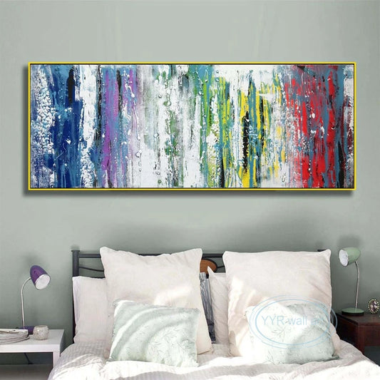 Abstract Hand-Painted Oil Painting on Canvas | Custom Wall Art Hand-Painted Canvas Art Peaceful Pleasures Health and Wellness No frame 120cmx240cm