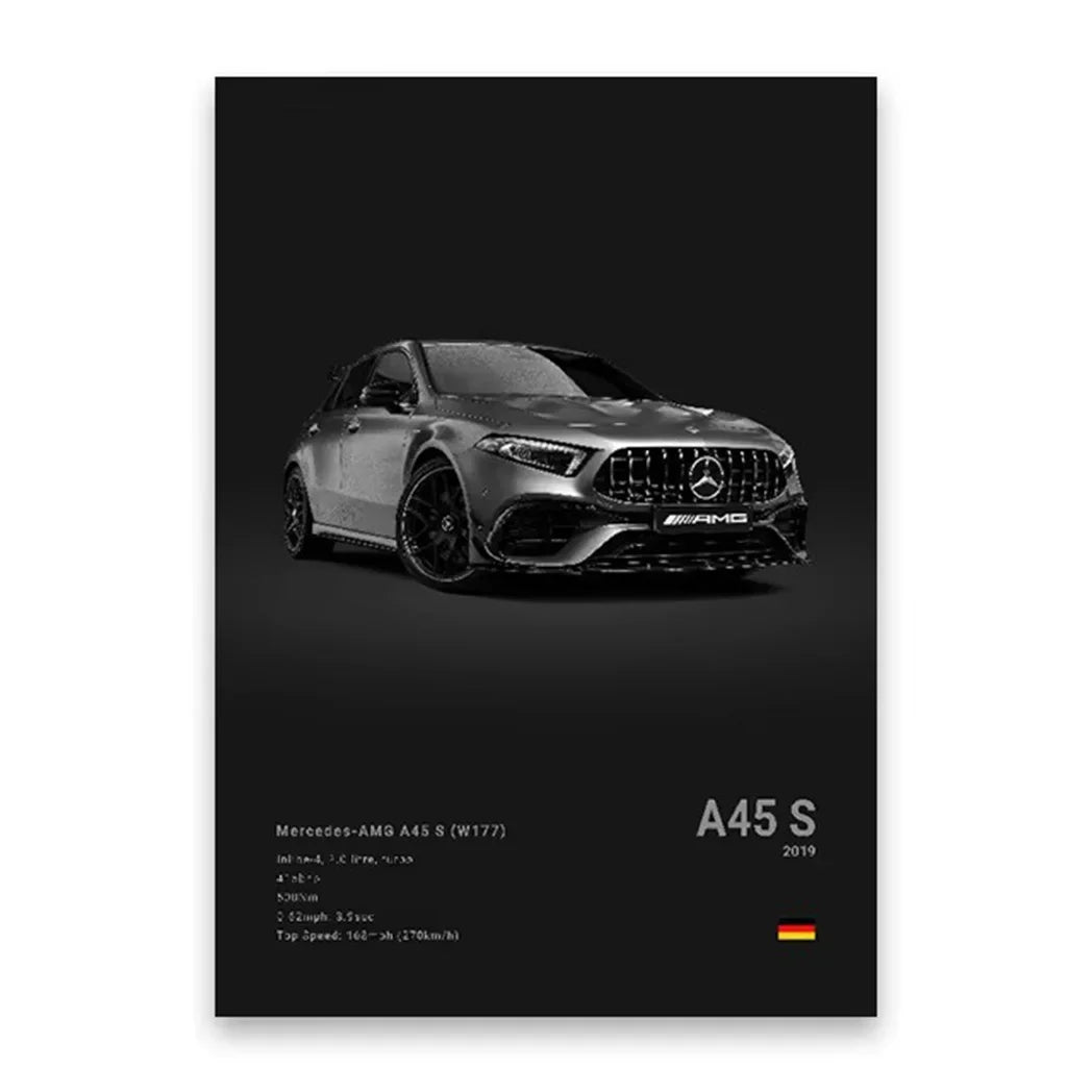 Famous Cars 918 GT3 G63 STO SLS Canvas Wall Art Print Poster Modern Home Decor Unframed Birthday Gift for Car Enthusiasts Peaceful Pleasures Health and Wellness Style 5 55x75cm