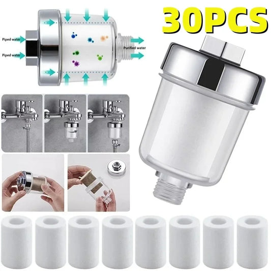 Universal Shower & Faucet Water Filter | 5-Micron PP Cotton Shower Faucet Filter Peaceful Pleasures Health and Wellness