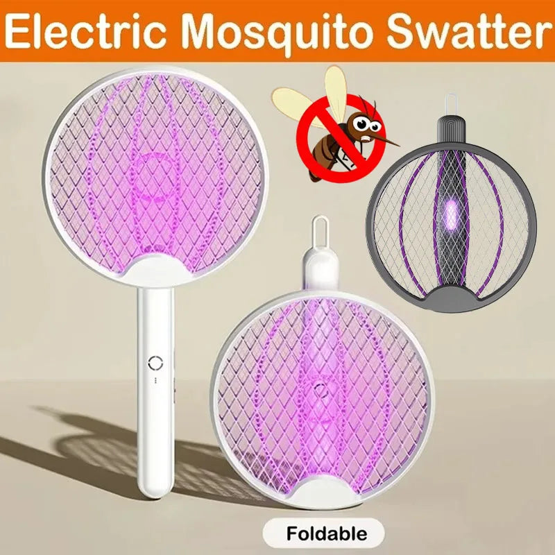3-in-1 Rechargeable Foldable Mosquito Swatter & Bug Zapper Lamp