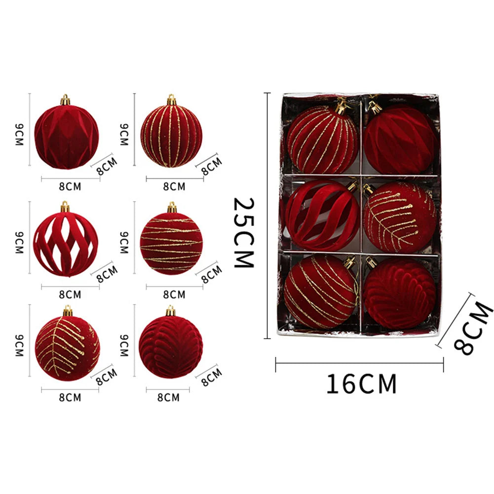 8cm Christmas Ball Ornaments Set of 6 – Reusable Holiday Décor