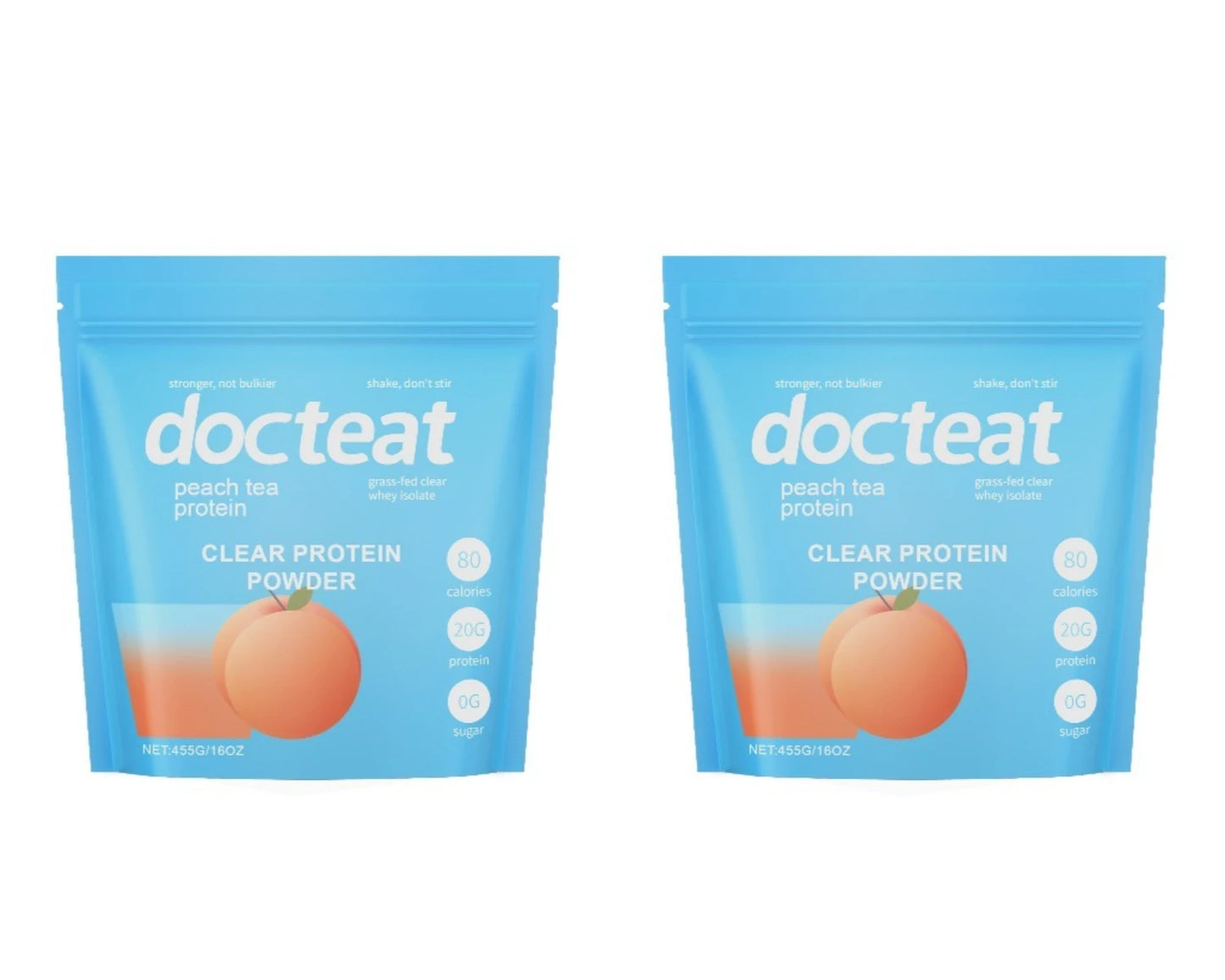 Docteat Peach Tea Clear Whey Isolate Protein Powder 455g