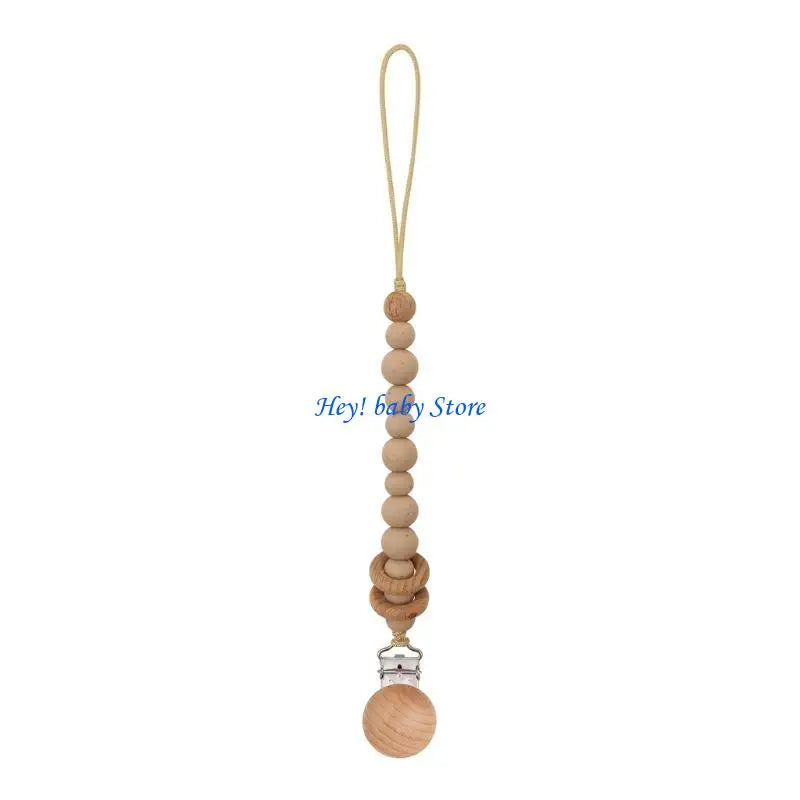 Handmade Wooden Silicone Baby Pacifier Soother Chain | 0–12M