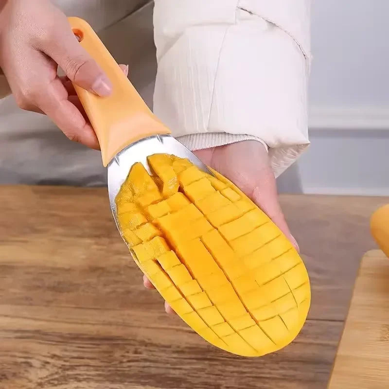 Multifunctional Mango Spoon Mango Knife Cutting Granule Tool Peeler Peeler Mango Avocado Scoop Kitchen Fruit Tool Peaceful Pleasures Health and Wellness