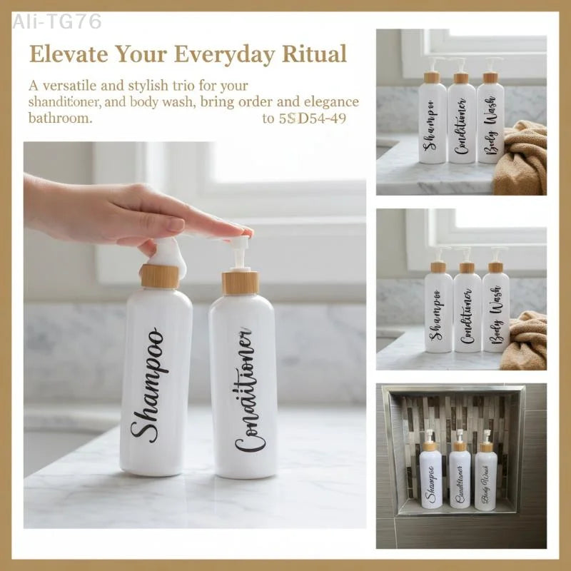 3-Piece Refillable Soap & Lotion Dispenser Set | Bathroom