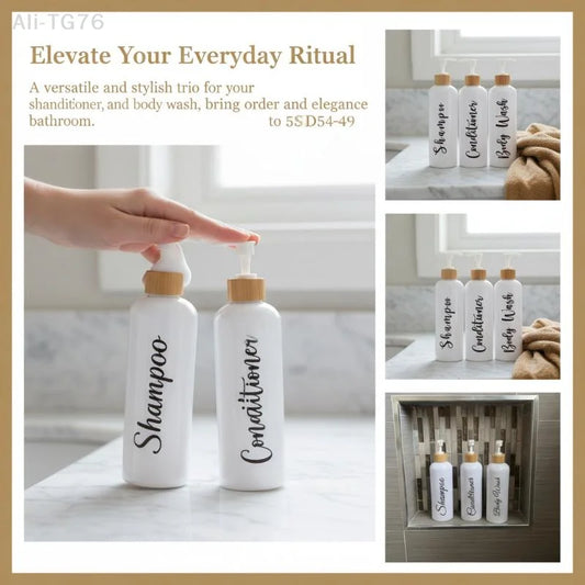3-Piece Refillable Soap & Lotion Dispenser Set | Bathroom Refillable Dispenser Set Peaceful Pleasures Health and Wellness
