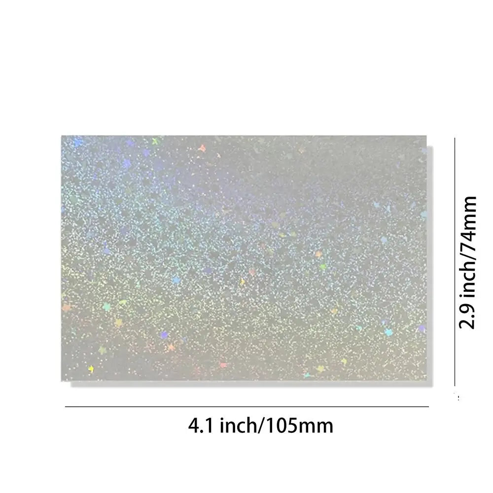 50Pcs Holographic Sand Stars Sticker Paper | 3" Self-Adhesive Film