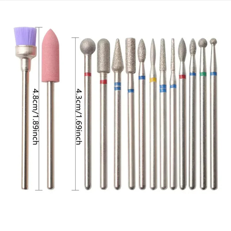 14Pcs/Set Various Nail Polishing Head Sets Electric Nail Drills Nail File Tools for Removing Dead Skin and Polishing Nails Peaceful Pleasures Health and Wellness