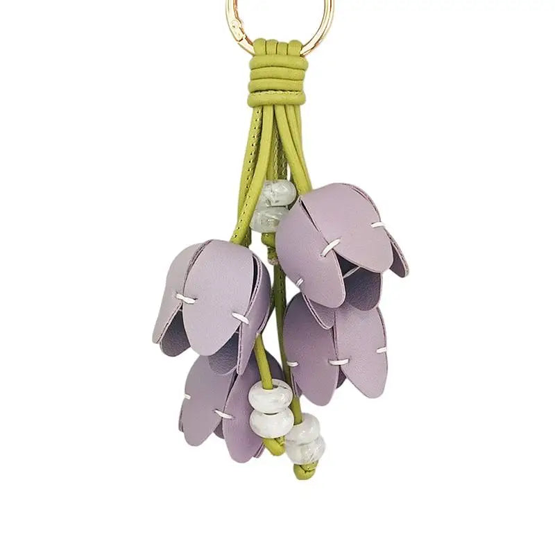 Tulip Flower Bag Charm – Floral Pendant for Handbag & Keychain