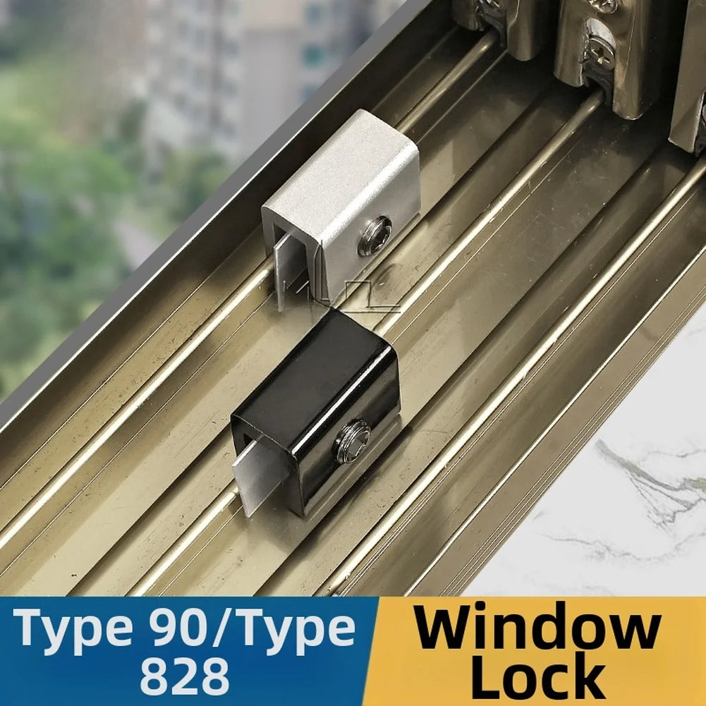 Aluminum Latch Window Track Lock Safety Screw Mounting System Easy
