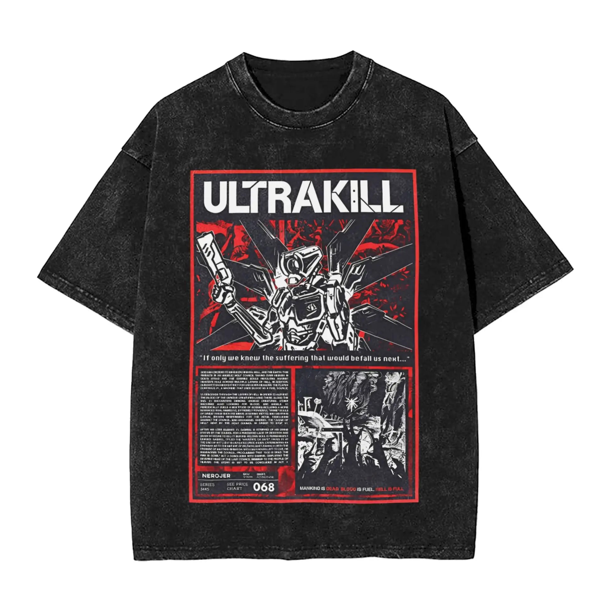 Men Ultrakill T-Shirts Video Game Top Tees Summer Y2K Basic Short-Sleeved T-Shirt O-Neck Harajuku Casual Tee Shirt Hot Peaceful Pleasures Health and Wellness black L