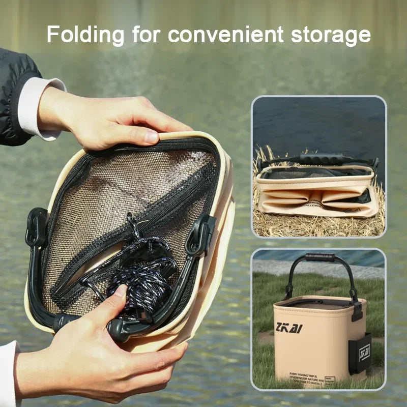 Large Capacity Fishing Tackle Storage Bucket, 8L/13L Durable Suitcase for All Fishing Gear and Outdoor Angling Accessories Peaceful Pleasures Health and Wellness
