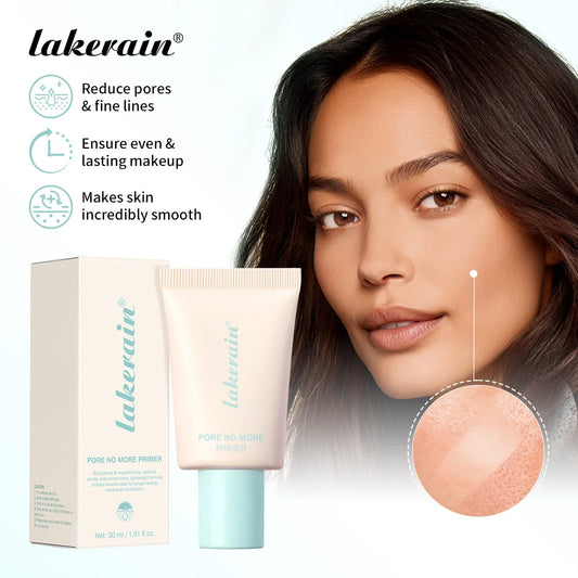 Lakerain Pore No More Makeup Primer Long Lasting Oil Control Hidden Pores Smooth Matte Makeup Effect Slightly Concealer Primer Peaceful Pleasures Health and Wellness