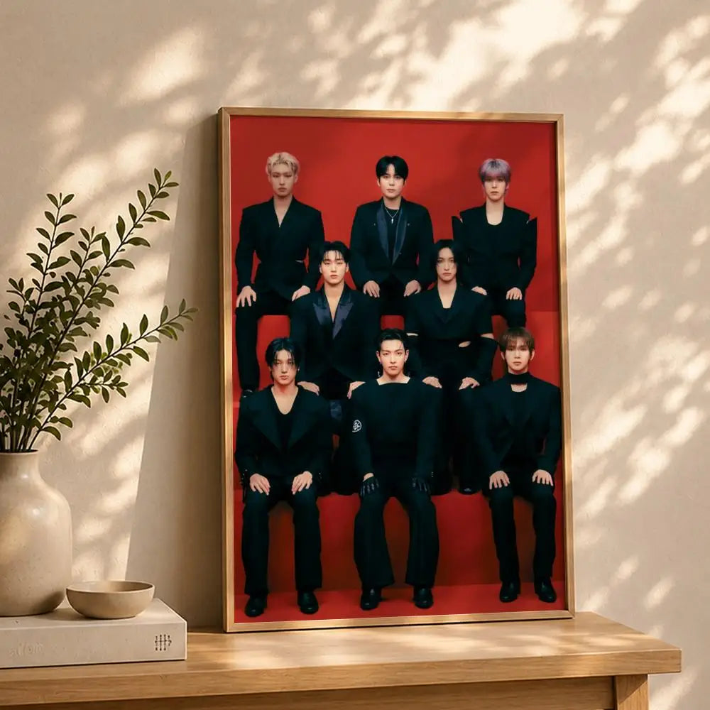 ATEEZ Kpop HD Self-Adhesive Waterproof Wall Art Poster Kpop Wall Poster Peaceful Pleasures Health and Wellness White8 40X50cmNoframe