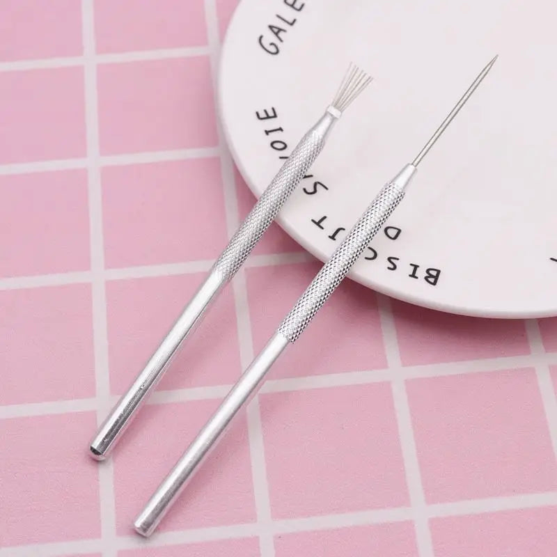 7-Needle Steel Brush Clay Texture Tool | Polymer Sculpting