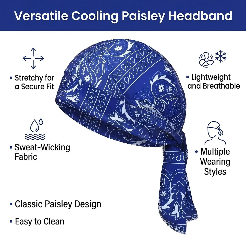Paisley Cooling Headband & Helmet Liner | Cycling & Hiking