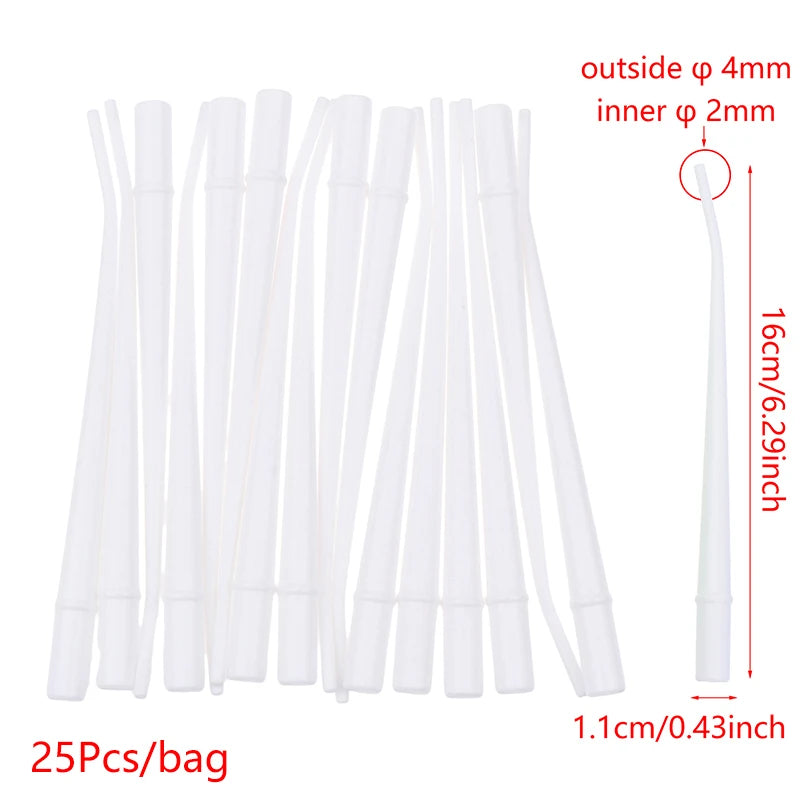 25Pcs Disposable Dental Saliva Ejector for Clinics Peaceful Pleasures Health and Wellness A2