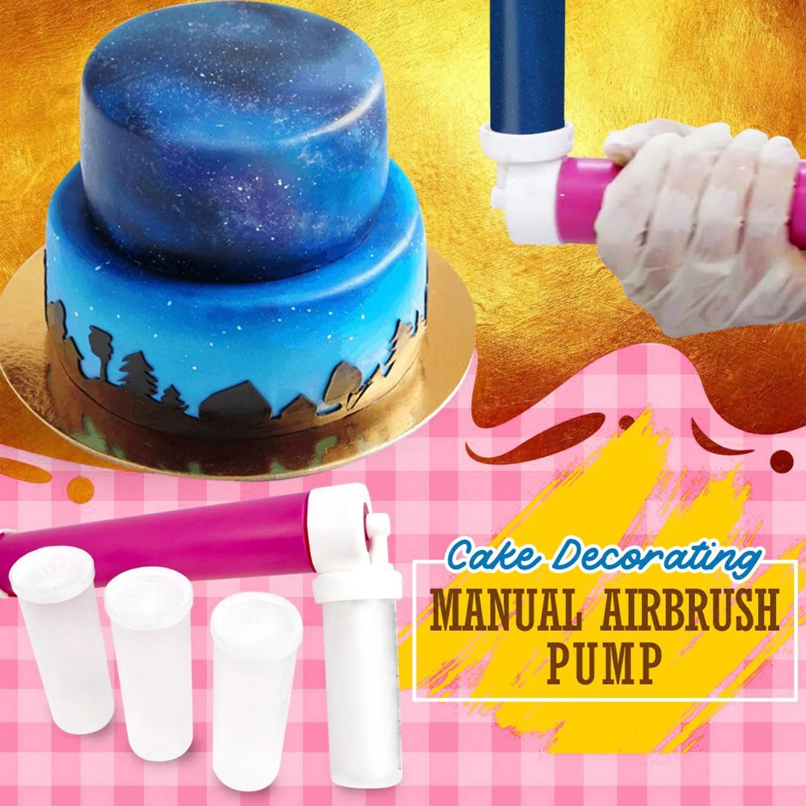 Manual Cake Airbrush Spray Gun | Baking Decoration Tool Cake Decoration Tool Peaceful Pleasures Health and Wellness