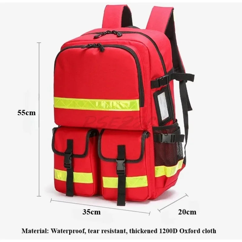 Large Capacity Waterproof First Aid Kit Forest Firefighting Backpack Flood Prevention and Rescue Kit Emergency Equipment Kit Peaceful Pleasures Health and Wellness