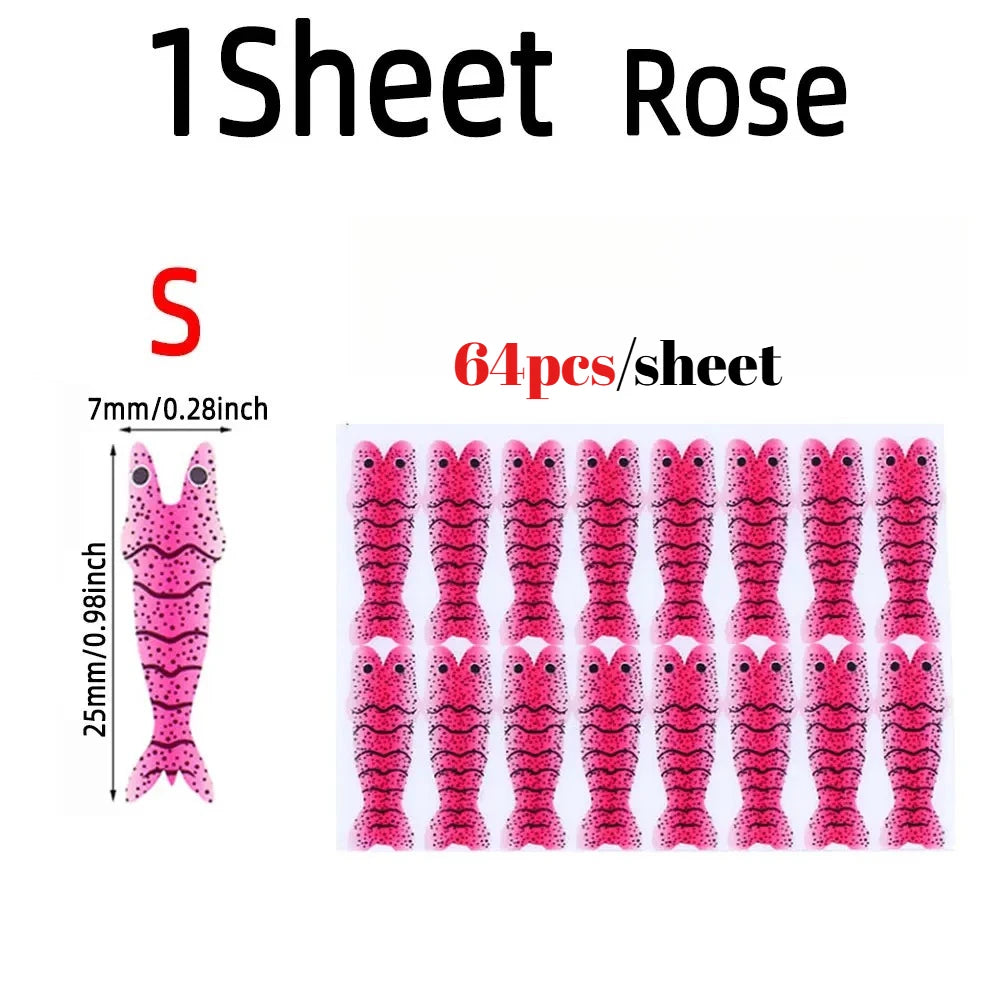 Pre-Cut Realistic Shrimps Skin Fly Tying Material Wrap Prawn Shrimps Scuds Fly Tying Material Trout Fishing Lures fishing bait Peaceful Pleasures Health and Wellness S 64pcs sheet