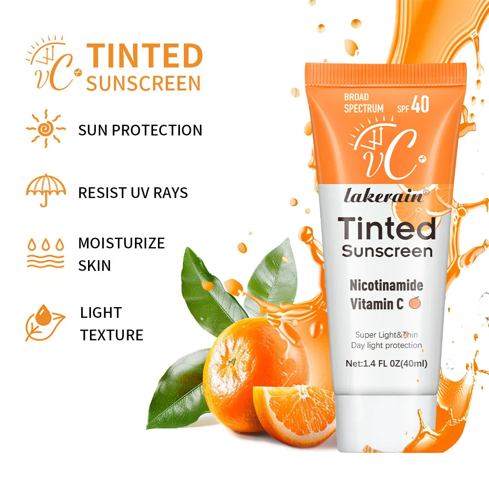 Vitamin C Sunscreen Foundation Vitamin E moisturizing whitening even skin tone delays aging and reduces skin fine lines Peaceful Pleasures Health and Wellness