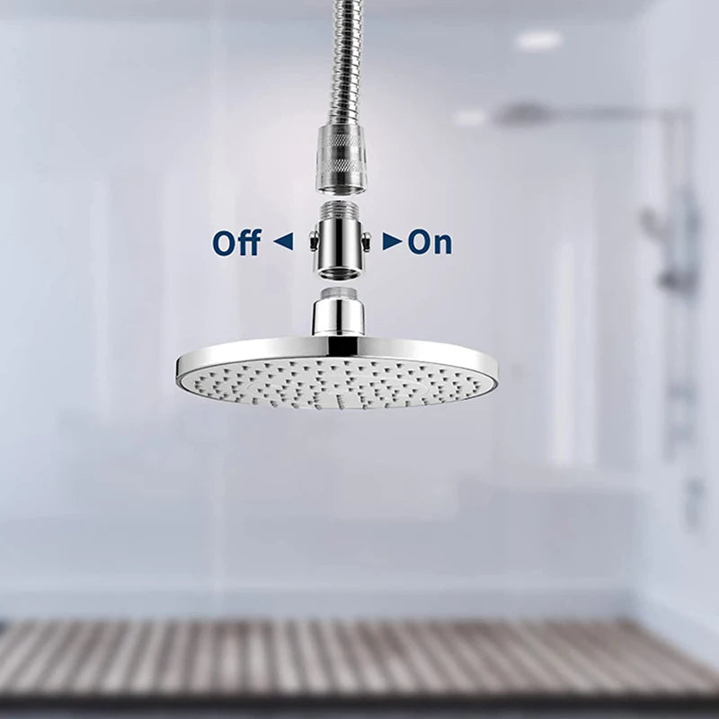 ABS Shower Head Control Switch Flow Water Stop Valve One-Button Pause Water Controller Flow Regulator Bathroom Accessories Peaceful Pleasures Health and Wellness