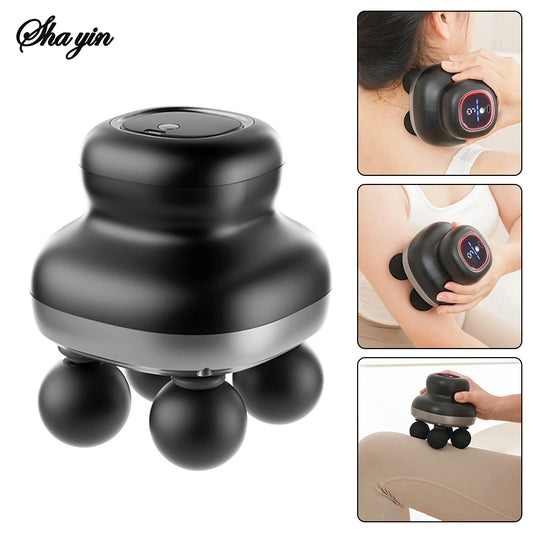 Four Head Fascia Gun, Household Fully Automatic Muscle Relaxation Massager, Mini Electric Massager Peaceful Pleasures Health and Wellness