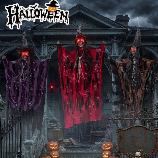 Halloween Electric Skeleton Hanging Ghost | Voice & Touch Activated Halloween Hanging Prop Peaceful Pleasures Health and Wellness