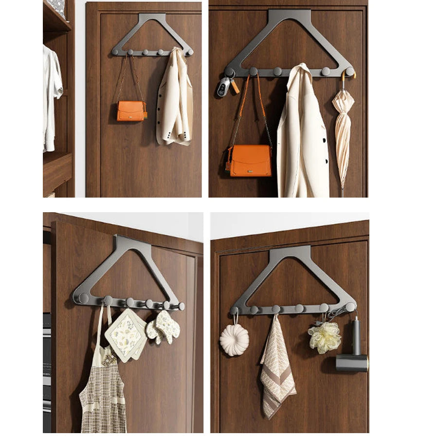 Over The Door Hooks with 6 Coat Hooks – Towel Rack & Door Hanger for Bathroom & Dorm