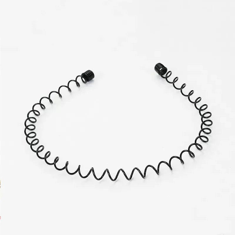 Fashion Metal Hair Band Men Women Unisex Black Waved Head Hoop Sports