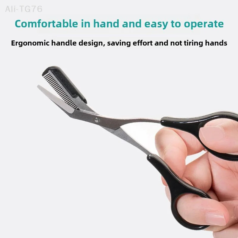Stainless Steel Eyebrow Scissors with Comb | Brow Trimmer
