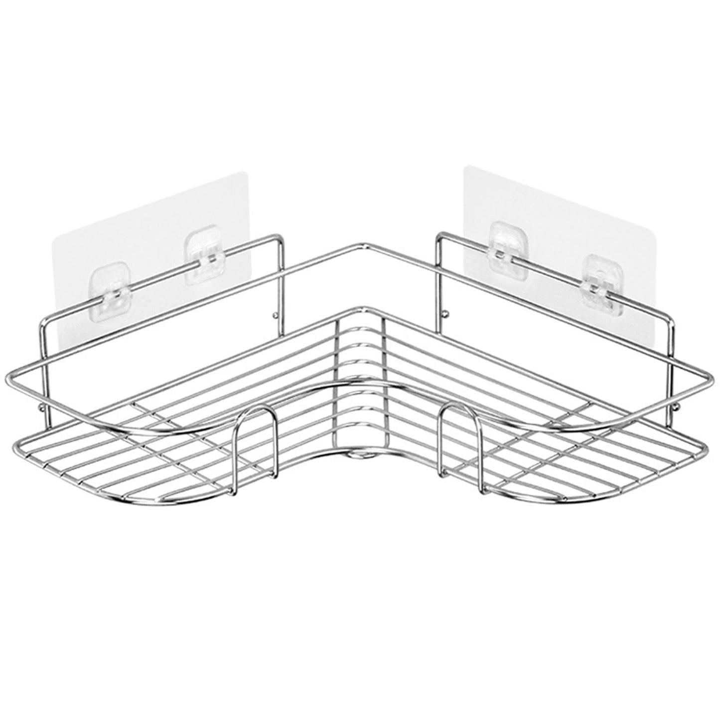 Triangular Restroom Shower Rack Solid Shelf One Layer Metal Rack Shower Rack for Toilets Kitchens Shower Caddy Peaceful Pleasures Health and Wellness 1pcs