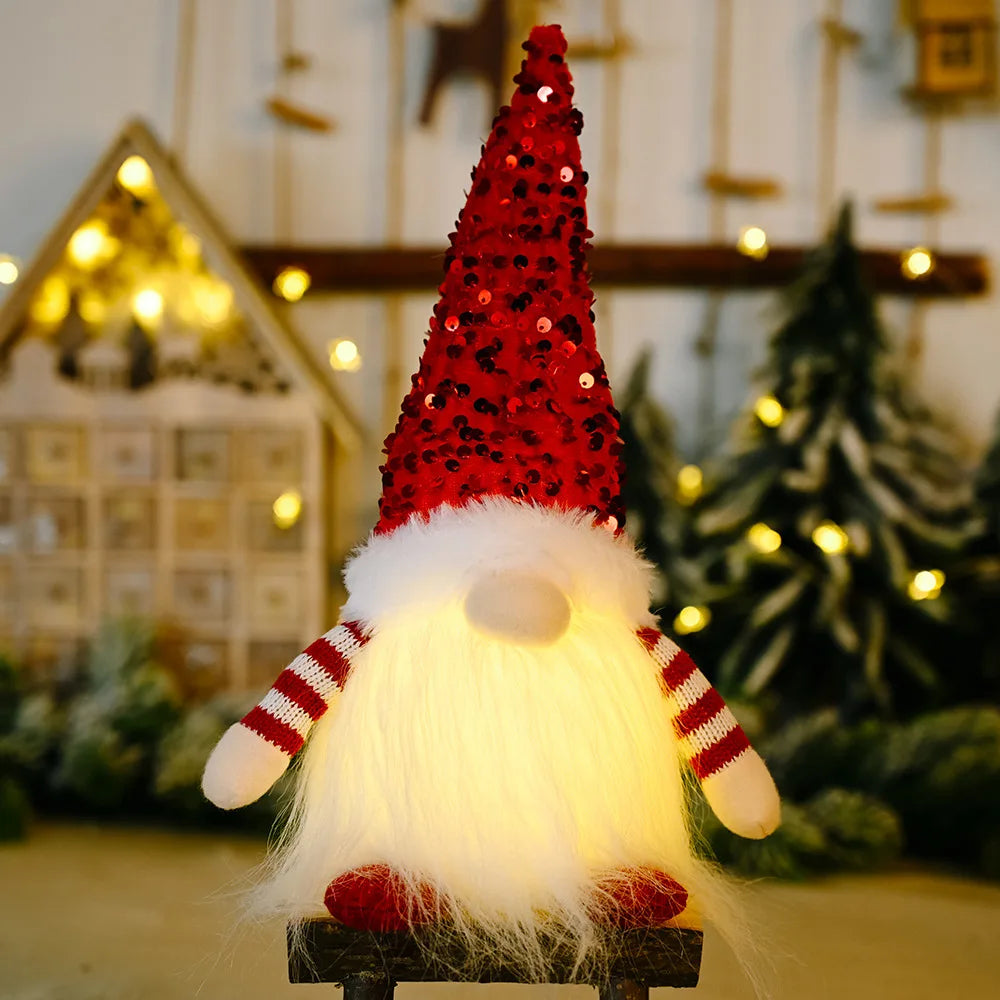 Glowing Christmas Gnome Faceless Doll | Holiday Home Decor