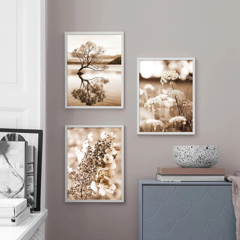 Nordic Canvas Wall Art – Lake Dandelion & Reed Print Canvas Wall Print Peaceful Pleasures Health and Wellness