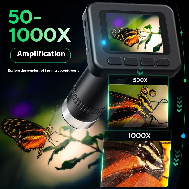 Portable Optical Microscope Magnifying Glass Toy Handheld Mini Student Experimental Science Handheld Microscope Peaceful Pleasures Health and Wellness