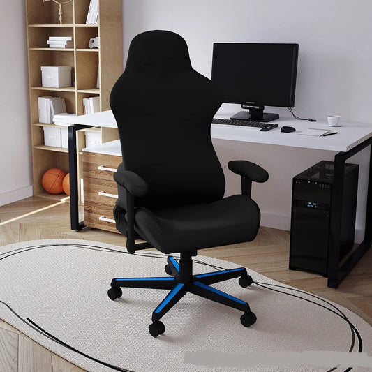 1PC Black Milk silk solid color e-sports chair cover, internet cafe sports seat chair cover, dustproof elastic chair cover Peaceful Pleasures Health and Wellness