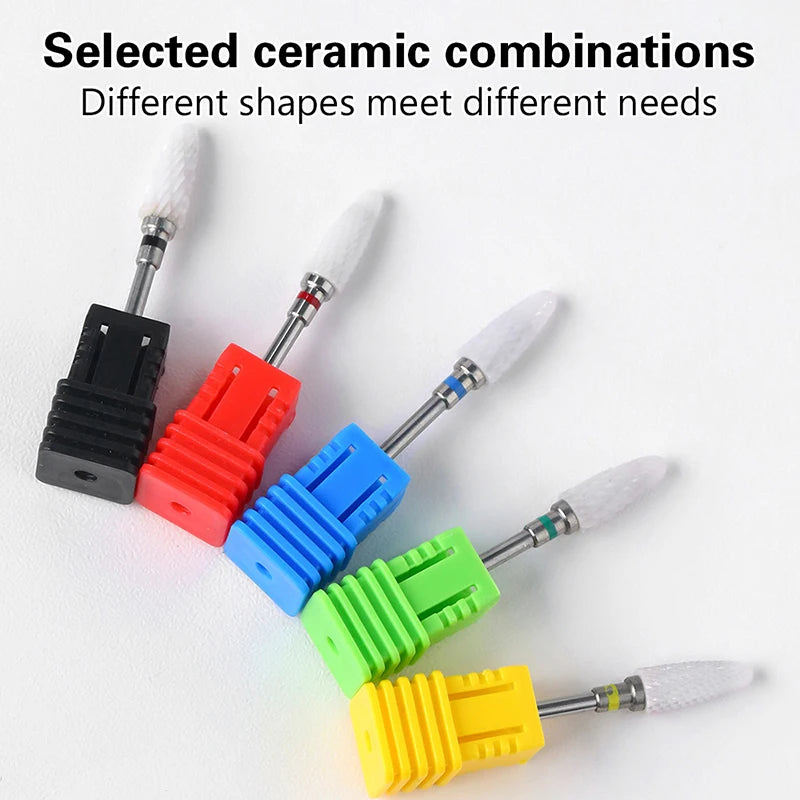 Ceramic Milling Cutter Nail Drill Bit Electric Manicure Pedicure Mill Bits Machine Files Nail Art Tools Equipment Peaceful Pleasures Health and Wellness