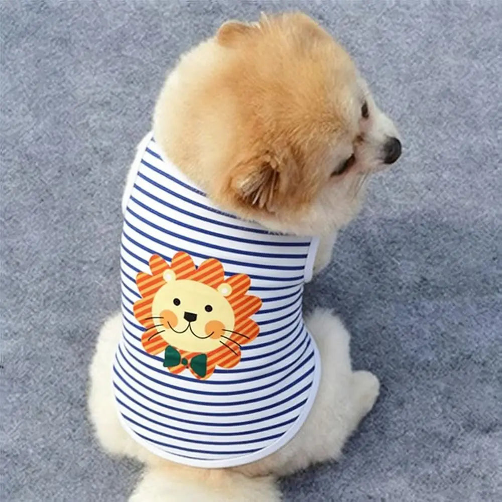 Cute Summer Puppy Sleeveless Vest Cartoon Soft Small Dogs Pullovers Casual Breathable Kitten T-shirts for Small Medium Dog Peaceful Pleasures Health and Wellness
