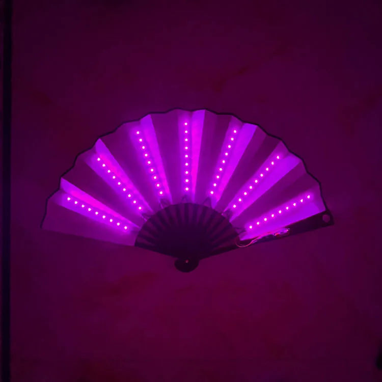 LED Glow Folding Hand Fan – Rave, Festival & Party Accessory