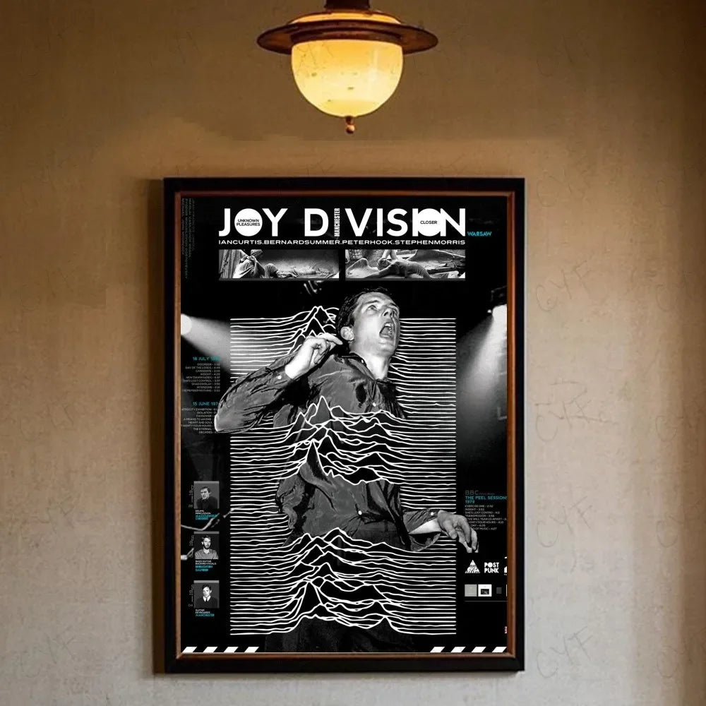 Joy Division British Post Punk Band Canvas Poster Minimalist Aesthetic Wall Art Print Modern Living Room Home Decor Peaceful Pleasures Health and Wellness