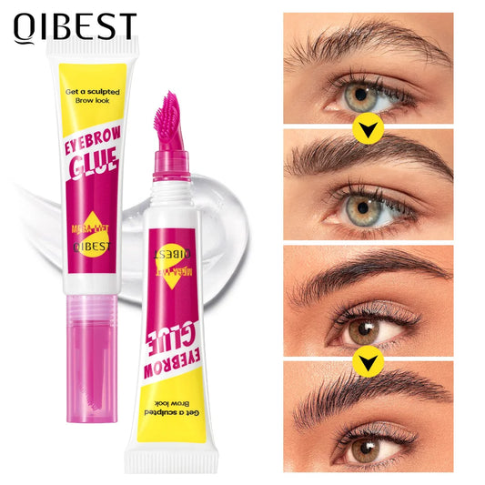 QIBEST New Comb-shaped Brush Head Transparent Eyebrow Styling Cream Long Lasting Clear Eyebrow Styling Gel Eyebrow Makeup Tools Peaceful Pleasures Health and Wellness