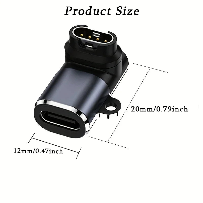 Type-C Charger Adapter for Garmin Fenix 7/6/5, Venu & Forerunner Peaceful Pleasures Health and Wellness