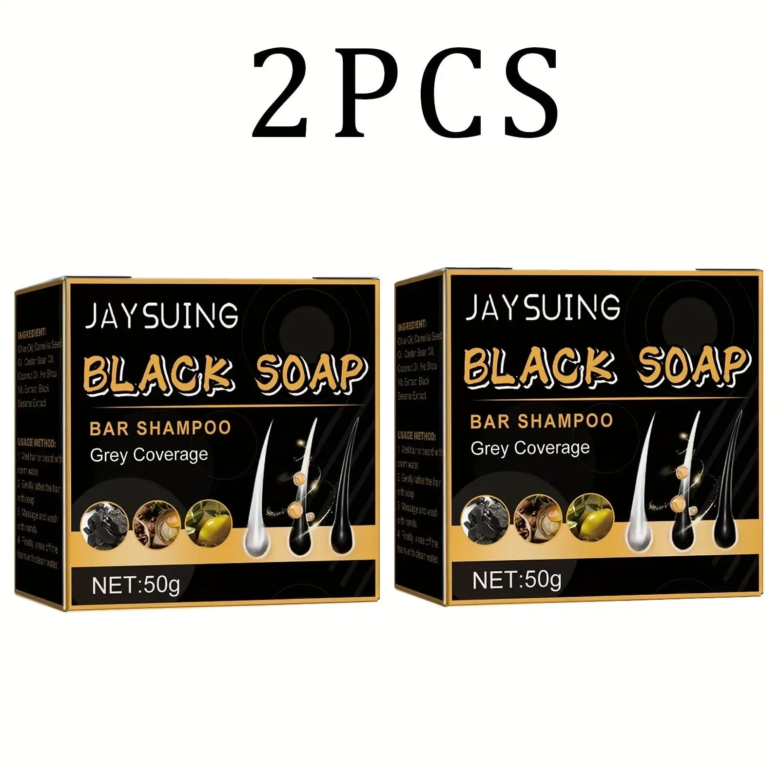 Hair Shampoo Soap Polygonum Multiflorum Black Soap White Hair Repair Soap Hair Care Set Nourishing Anti Dandruff Hair Dye Soap Peaceful Pleasures Health and Wellness 2pcs