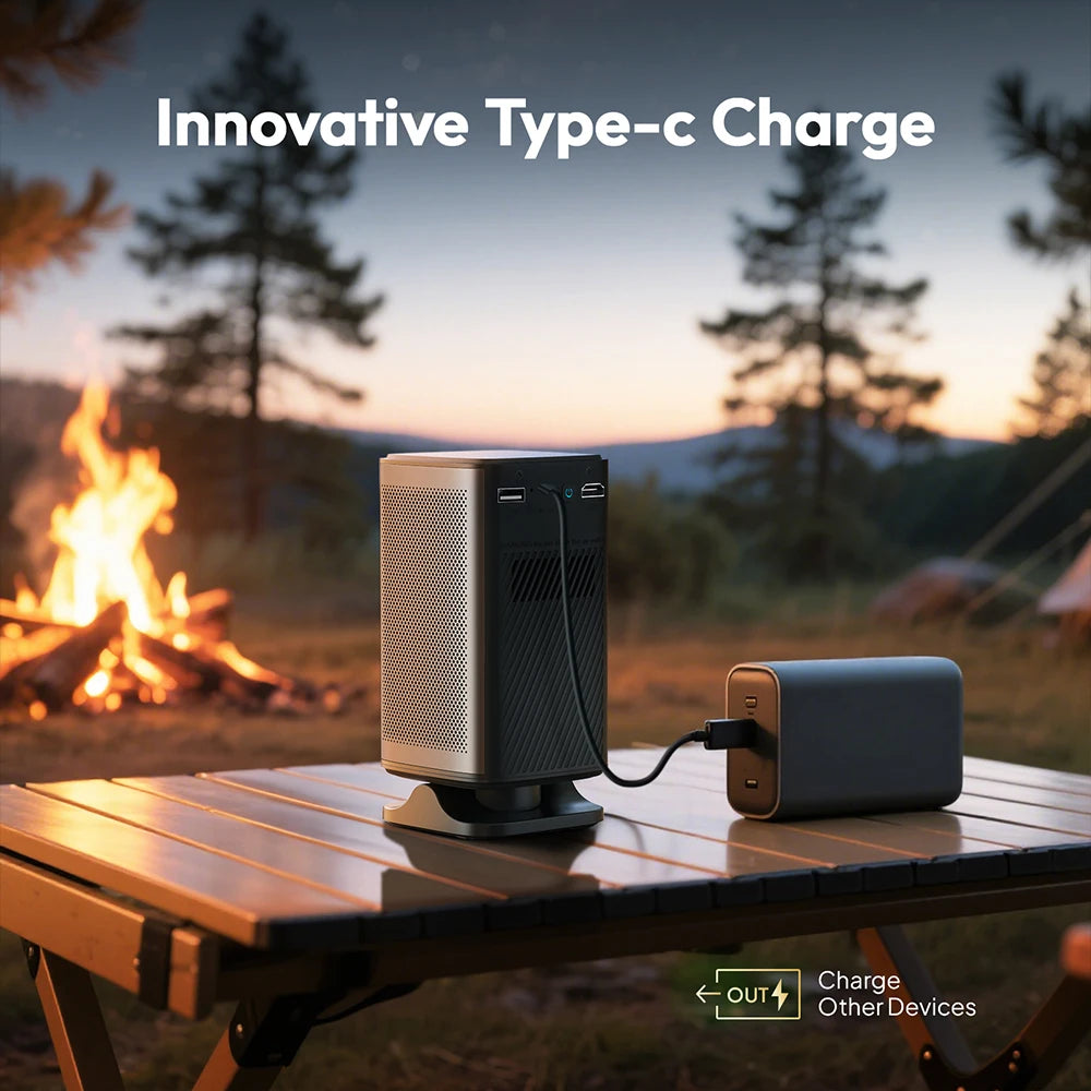 BYINTEK P70X Portable Mini Projector with Built-in Battery 4K Support 3D Wifi for Outdoor Movie Night Home Theater Projectors Peaceful Pleasures Health and Wellness